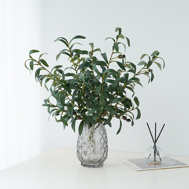 Nordic-Style Ultra-Realistic 18-Branch Olive Twig with Berries – Perfect for Home Décor, Hotel Interior Design, and Photography Props