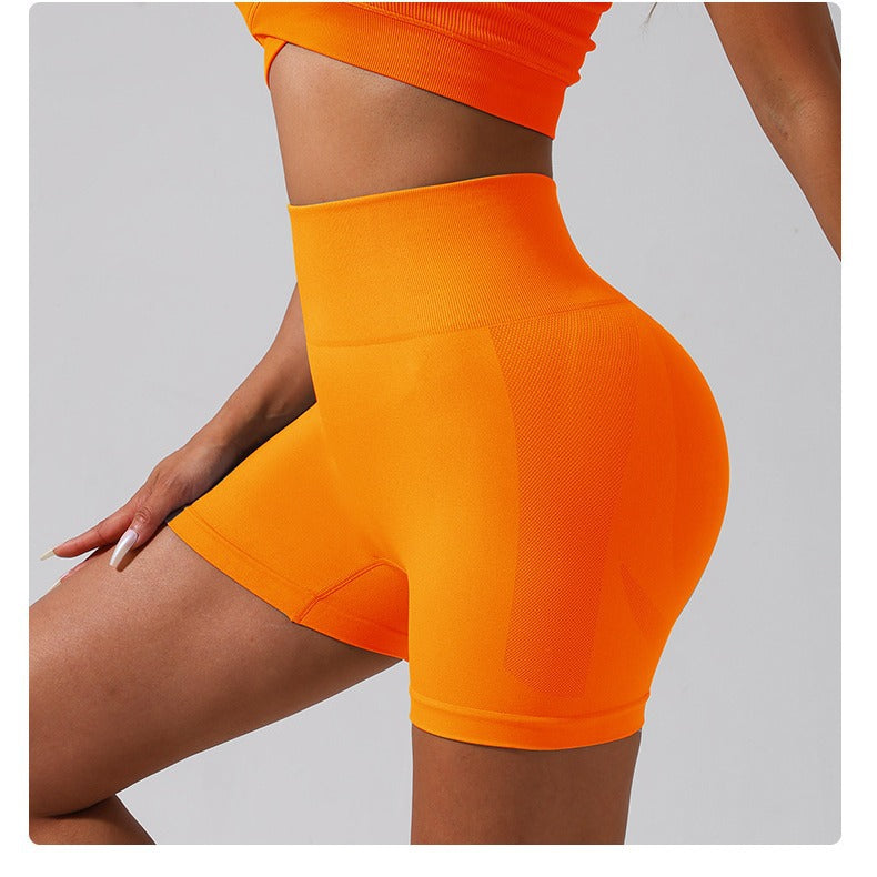 Seamless Knit Peach Butt Lifting High Waist Yoga Shorts for Women for Outdoor Sports Running and Gym Workouts