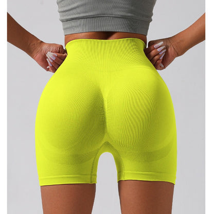 Seamless Knit Peach Butt Lifting High Waist Yoga Shorts for Women for Outdoor Sports Running and Gym Workouts