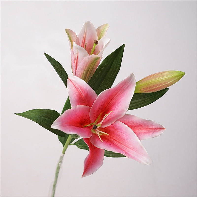 Luxurious Hand-feel Moisture-retaining Large Lily Faux Flower Arrangement – Perfect for Home Decor, Bouquets, Window Display, Event Styling, and Wedding Floral Art