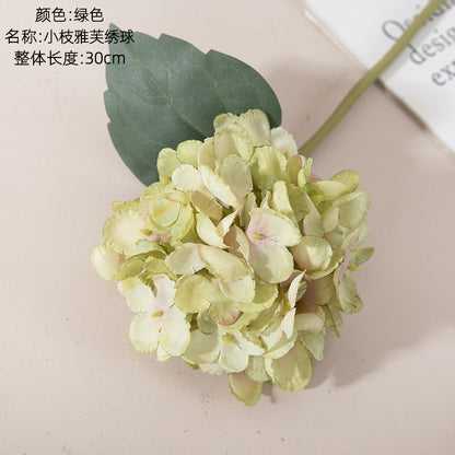 Realistic Miniature Hydrangea Faux Flowers - Stunning Green Decorative Plants for Weddings & Events - INS Style Craftsmanship MW52664