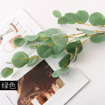 Realistic Eucalyptus Leaves and Apple Leaf Stem – Perfect for Wedding Decor, Floral Arrangements, and Home Greenery Accent