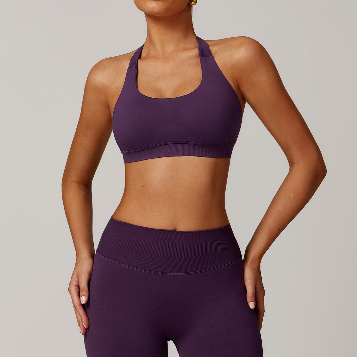 Women's Quick Dry Yoga Bra with Supportive Halter Neck and Stretchy Comfort for Fitness Running and Training Style 7755 1