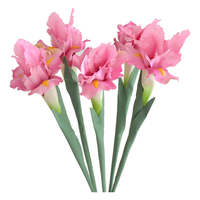 Single Stem Irish-Inspired Faux Flower for Home Décor - Elegant Iris Blossom for Living Room Fresh Floral Arrangement