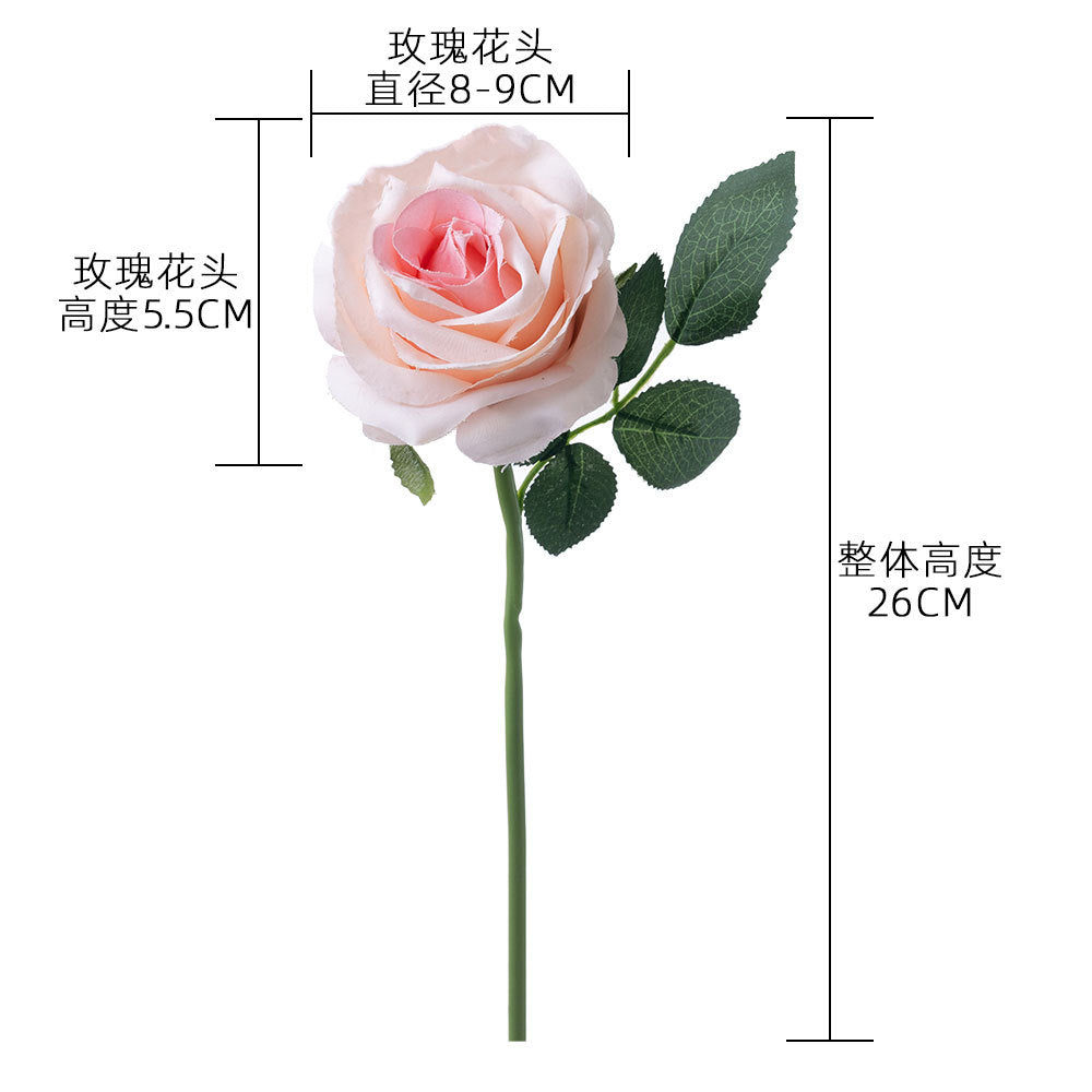 Elegant AI Qinger Single Stem Artificial Rose - Perfect for Home Decor, Weddings, and Gifts - Lifelike Greenery Ornament PJ1001