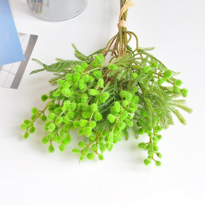 Realistic Artificial Green Plant Bouquet – Handcrafted Silk Acacia Décor for Country-Style Home Interiors, Perfect for Any Room & Year-Round Beauty