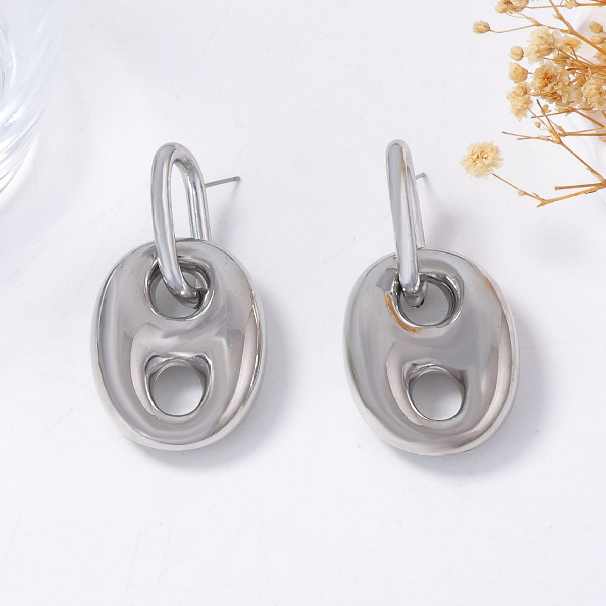 Elegant CCB Pig Nose Pendant Earrings - Chic Luxe Design for Women | Versatile & Unique Trendy Jewelry