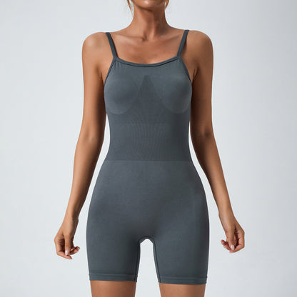 High Stretch Seamless Yoga Bodysuit Supportive Activewear with Beautiful Back Design for Running and Fitness