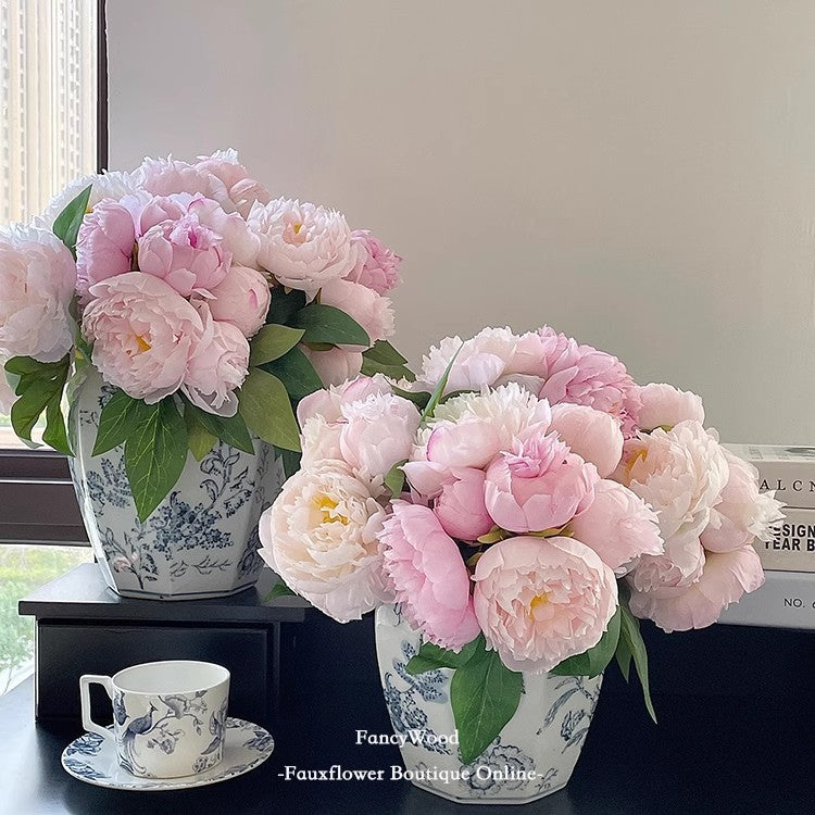 High-Quality Faux Peony Bouquet - Stunning Handheld Floral Arrangement for Living Room, Bedroom, and Dining Table Decor - Perfect for Photoshoots and Special Occasions