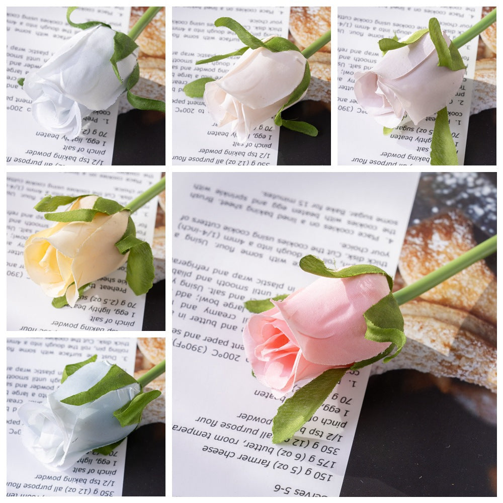 Elegant Artificial Rose Bud Stem Flower - Perfect for Weddings, Home Decor, and Event Decorations | PJ1004