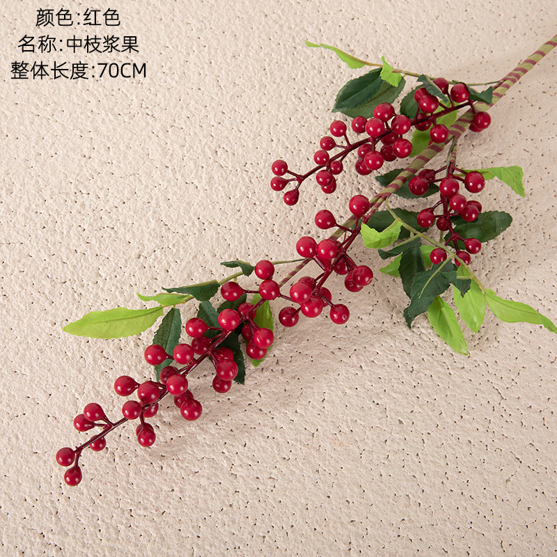 Charming Miniature Christmas Berry Faux Flower Arrangement – Perfect Home Decor for Weddings and Festive Celebrations | MW30000