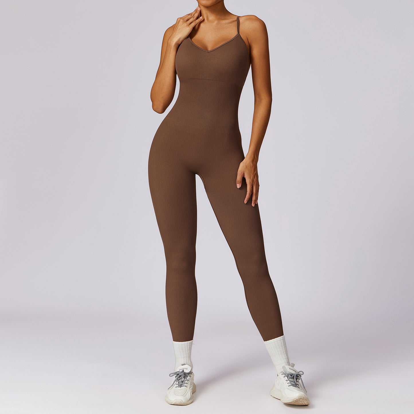 Seamless Back Yoga Bodysuit with Adjustable Straps for Dance Gym and Active Wear Elevate Your Workout with Style and Comfort