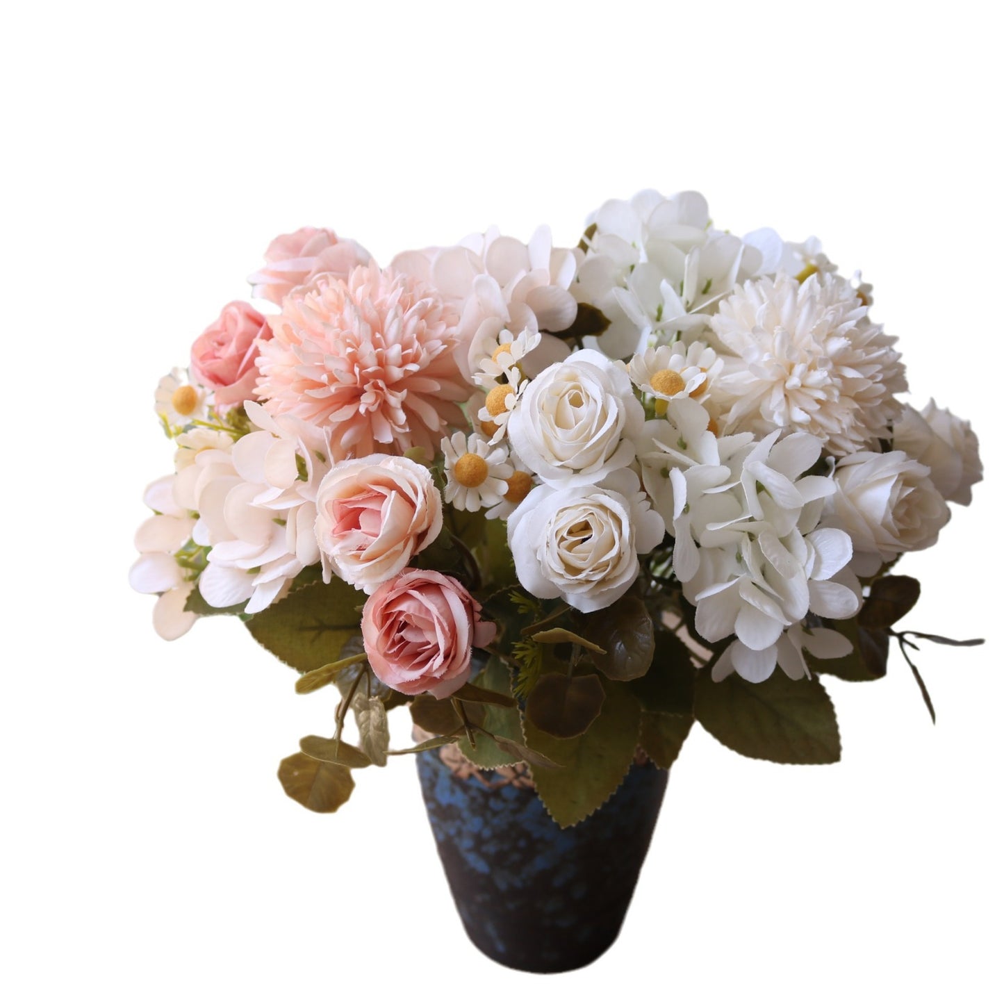 Autumn-Inspired Artificial Daisy and Onion Ball Rose Hydrangea Silk Flowers - Perfect for Home Décor, Weddings, and Photography Props