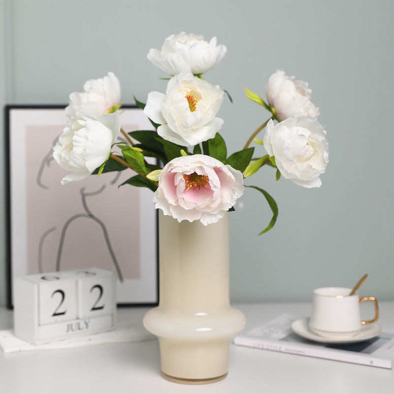 Elegant European Single Stem Faux Peony Flower – Perfect for Home, Restaurant Decor & Wedding Scene Arrangements