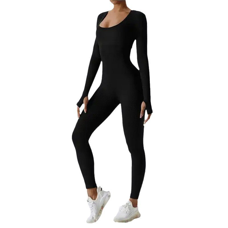 Women's Long Sleeve Bodysuit Shape Enhancing Workout Yoga Suit for Pilates Fitness for All Detailed Performance