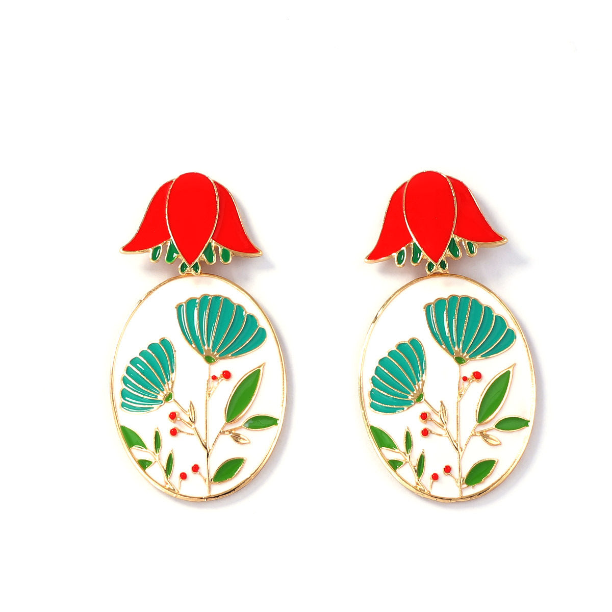 Elegant Minimalist Alloy Drop Oil 3D Floral Earrings - Unique Design for Effortless Style and Versatile Everyday Wear
