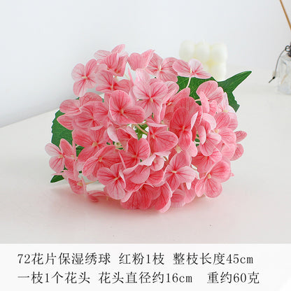 Realistic 72-Petal Hydrangea - Luxurious 3D-Printed Faux Floral Arrangement for Weddings and Home Decor - Long-Lasting Hydrating Effect