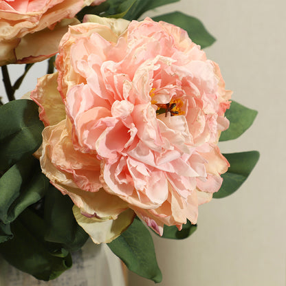 Luxury Double-Headed Peony Artificial Flowers: Elegant Home Decor for Living Room, Stunning Table Centerpiece, Realistic Floral Arrangement