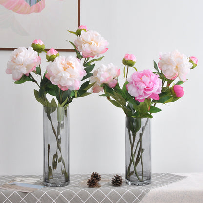 Stunning Faux Peony and Paeonia Flowers - Beautiful 2-Headed Silk Floral Arrangement for Elegant Nordic Home Décor & Wedding Decorations - Maintenance-Free Artificial Flowers Perfect for Any Occasion