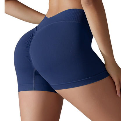 Seamless High Waisted Butt Lifting Yoga Shorts Breathable Peach Shaped Compression Workout Shorts for Running and Fitness