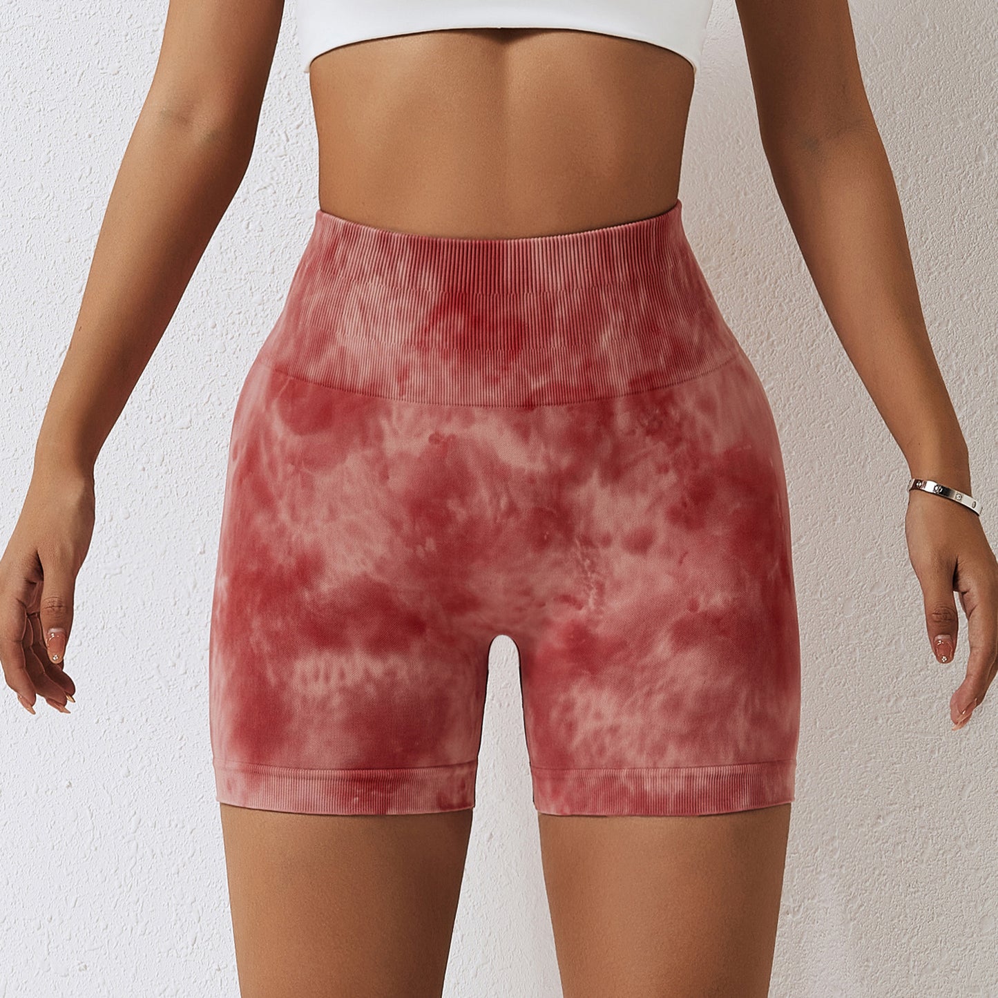 High Waisted Tie Dye Seamless Yoga Shorts for Women Sculpting Comfortable and Stretchy for Performance