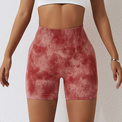 High Waisted Tie Dye Seamless Yoga Shorts for Women Sculpting Comfortable and Stretchy for Performance