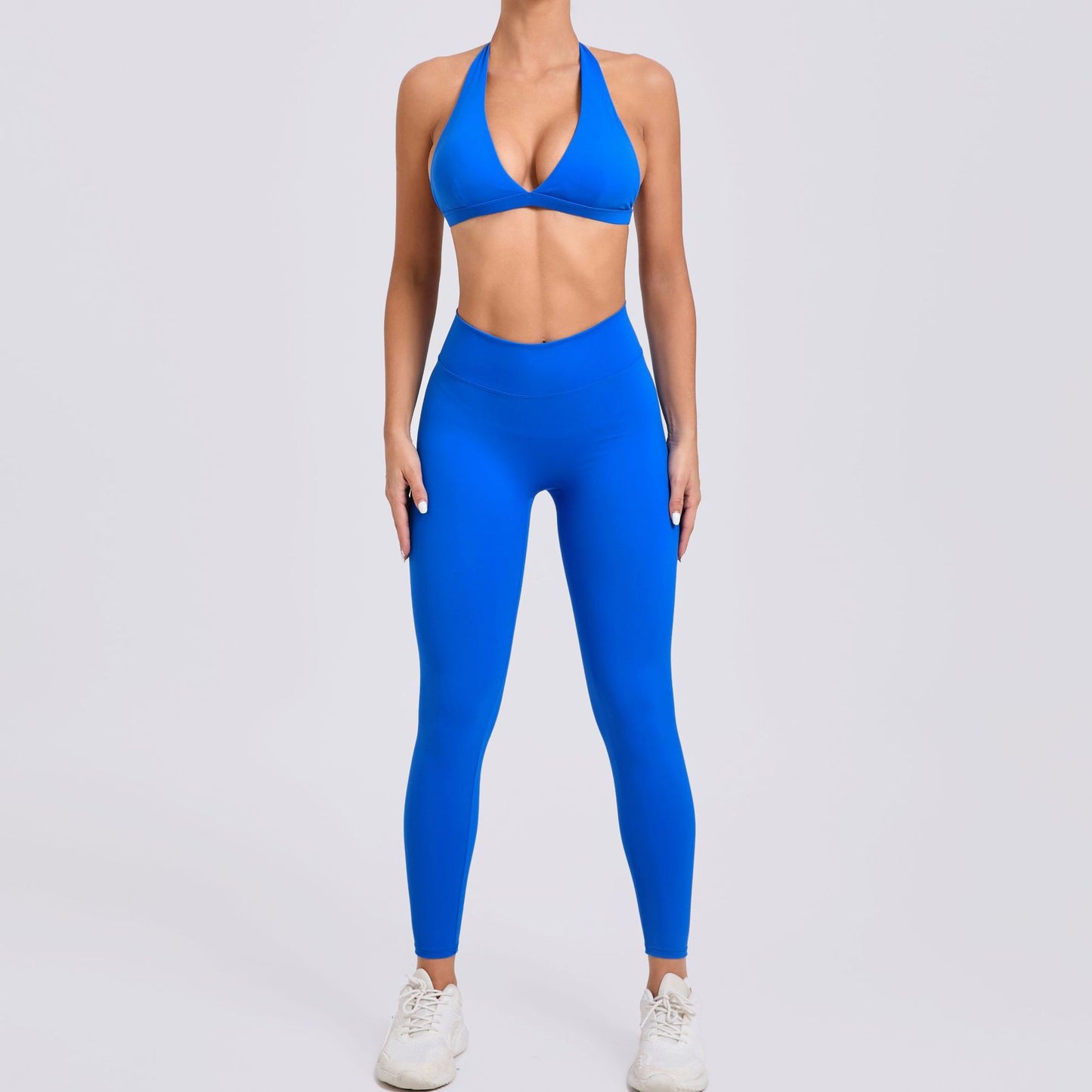 Fitness Enhanced Gym Set Sports Bra and High Waisted Yoga Pants with Butt Lifting Pockets and Elegant Waist Ruching for Comfort and Performance