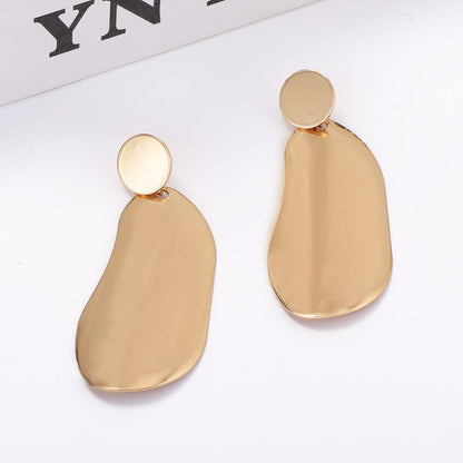 Chic Irregular Geometric Alloy Drop Earrings for Commuters - Stylish and Versatile Women's Accessories