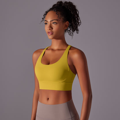 Seamless Sports Bra with Padded Cups Women's Yoga and Running Sleeveless Top for Comfort and Support