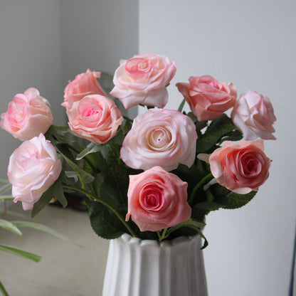 Single-Headed Charming Blushing Rose – Soft Touch Moisturizing Decorative Flower for Home Décor and Photography Props