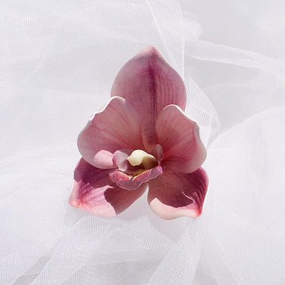 Realistic 3D Printed Silk Flower Orchid Head – Perfect for Wedding Decorations, Elegant Gifting, and Fashion Accessories