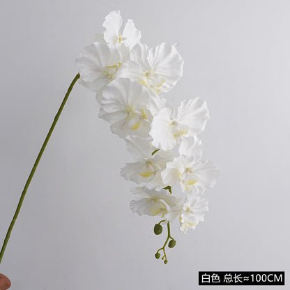 Realistic Single Stem 9-Head European Style Orchid - Perfect for Wedding Decorations & Home Décor, Lifelike Artificial Silk Flowers in Elegant Design