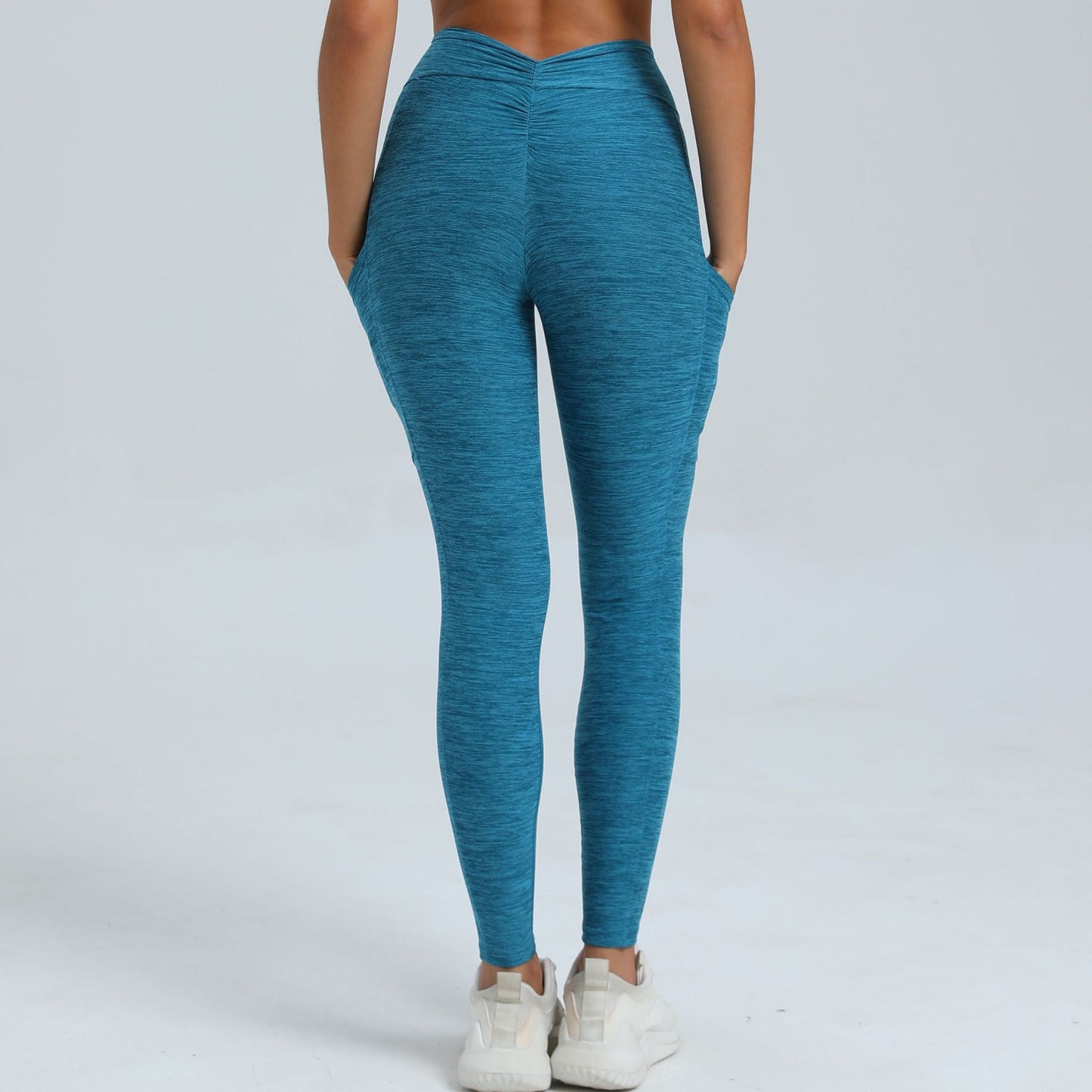 High Waisted Ruched Yoga Pants with Side Pockets for Peachy Butt Lift No Camel Toe for Fitness and Workouts