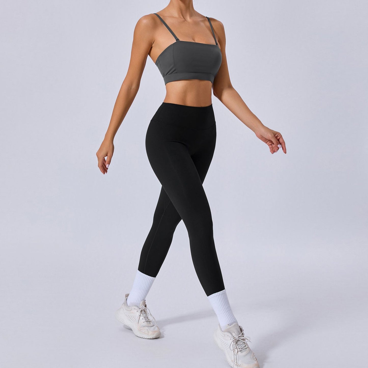 Versatile Removable Shoulder Strap Anti Slip Sports Bra Crop Top for Yoga Running and Fitness for Active Wear and Outdoor Workouts Style No 31462