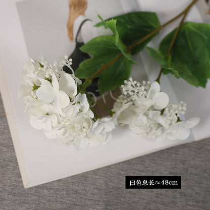 Realistic Touch Double-Headed Hydrangea Faux Flower - Fresh & Stylish Home Decor Ideal for Weddings and Events