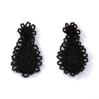 Bohemian Chic Handmade Beaded Flower Earrings – Unique, Statement-Making Jewelry for Trendy Women