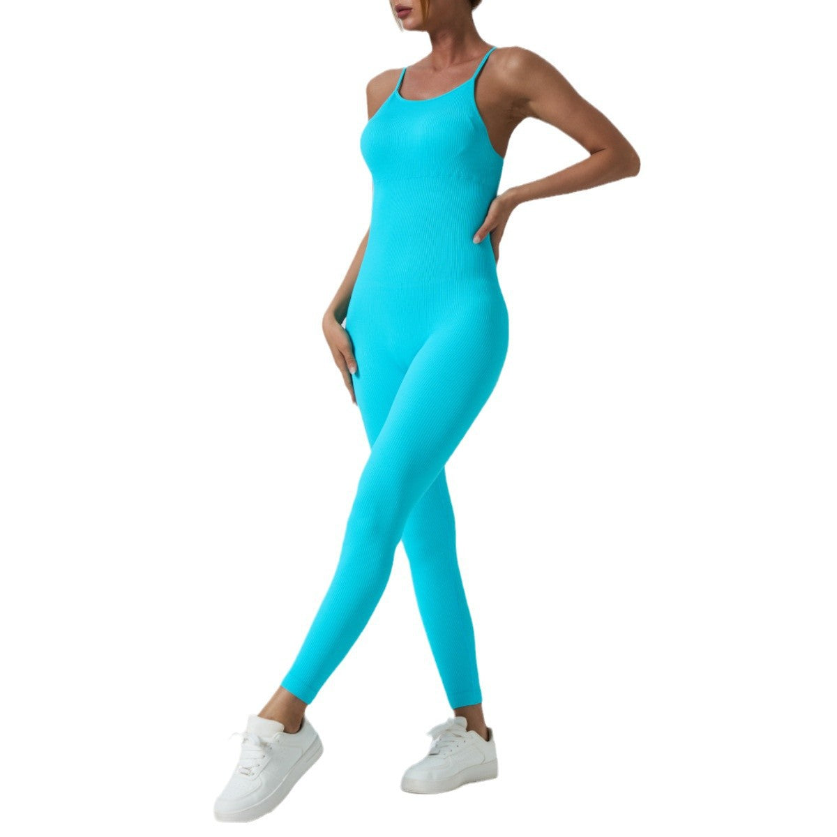 Seamless High Stretch Yoga Jumpsuit with Cross Back Design Fit for Outdoor Activities Running and Comfortable Workout Gear