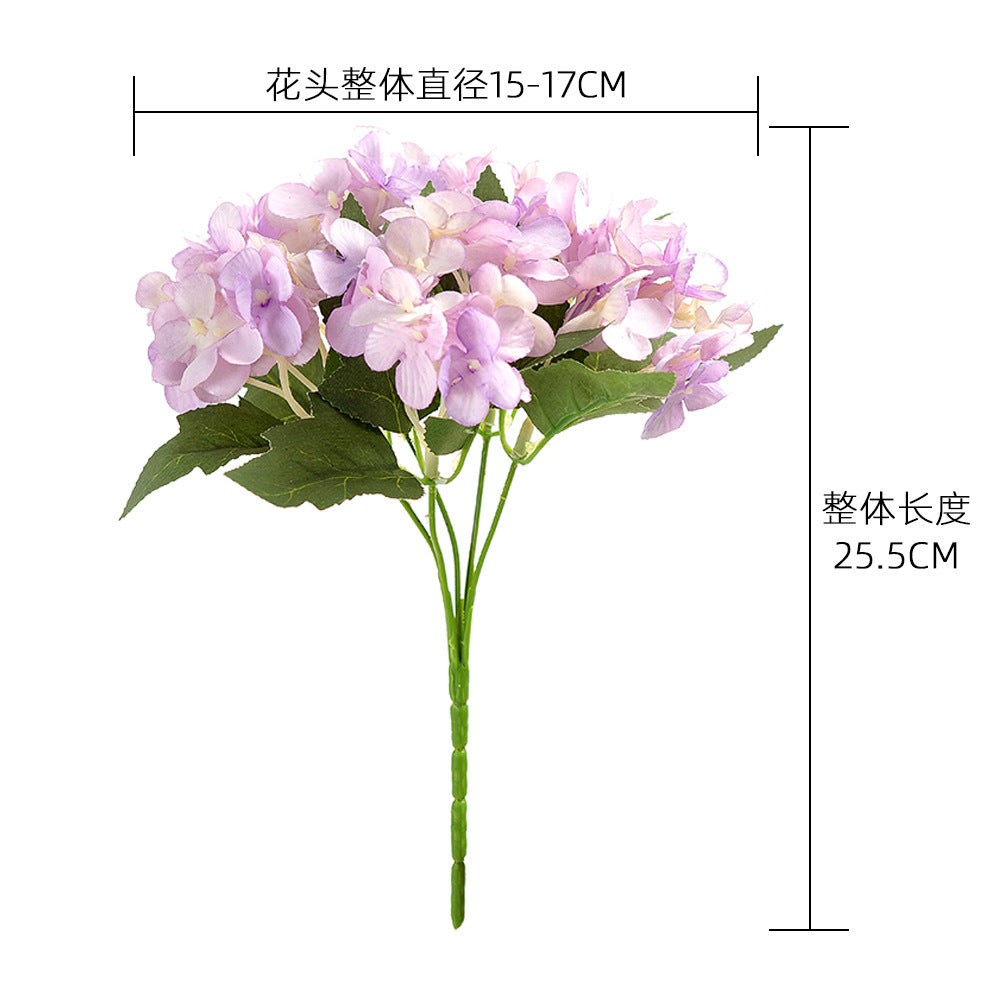 Elegant Wedding Decoration: Realistic Miniature Hydrangea Bouquet - Perfect for Home Decor, INS Style Artificial Flowers for a Refreshing Ambiance