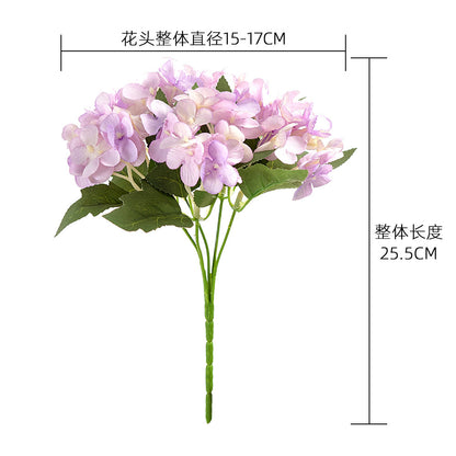 Elegant Wedding Decoration: Realistic Miniature Hydrangea Bouquet - Perfect for Home Decor, INS Style Artificial Flowers for a Refreshing Ambiance