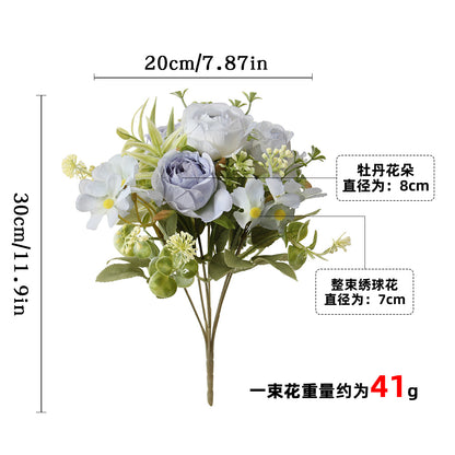 Lifelike Peony and Rose Floral Arrangement - Perfect for Home Decor and Wedding Decorations,  Quality Artificial Flowers for Event Planning and Garden Enhancements