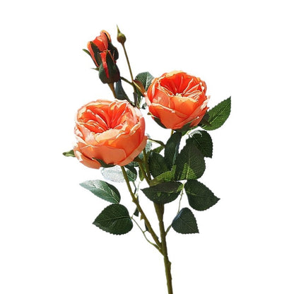 Lifelike Austin Roses - Stunning Single Stem with Multi-Bloom Heads for Home Décor, Weddings, and Model Room Displays - Perfect Artificial Flowers for Timeless Elegance