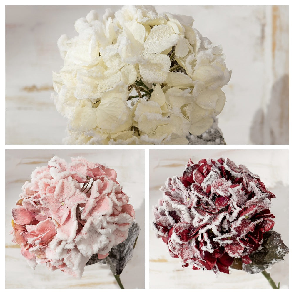 Artificial Snowy Christmas Hydrangea Bouquet - Stunning INS-Style Home Décor for Weddings and Festive Celebrations - DY1-4346A