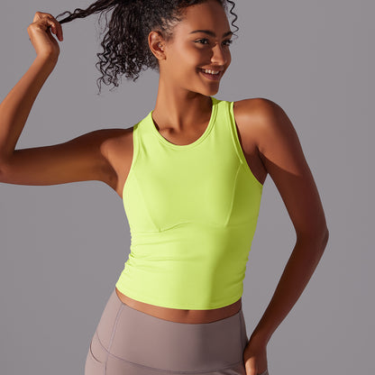 Seamless Sports Bra Yoga Top with Built in Cups Quick Dry Back Support for Running Training and Workout Sessions