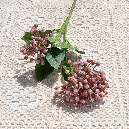 Realistic Artificial Hydrangea Spray with Two Blossom Heads - Perfect for Home, Weddings, and Event Decorations | Lifelike Faux Floral Arrangement