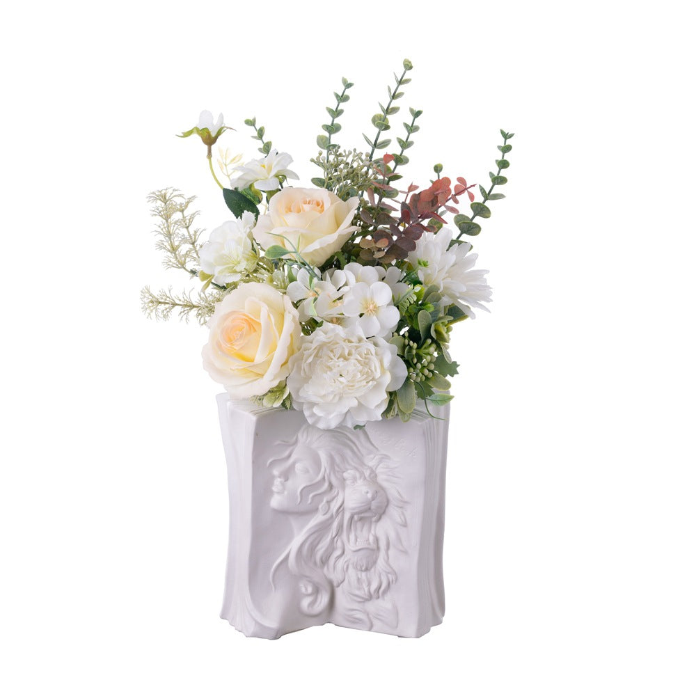 Elegant Ningruo Heartfelt Handcrafted Faux Flower Bouquet - Stunning Home Decor Wall Hanging (CF01496) - Perfect for Weddings, Special Occasions, and Year-Round Decor