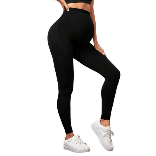 High Waisted Maternity Leggings for Moms to Be Comfortable Seamless and for Yoga Home and Everyday Wear with a Flattering Peachy Bottom Design