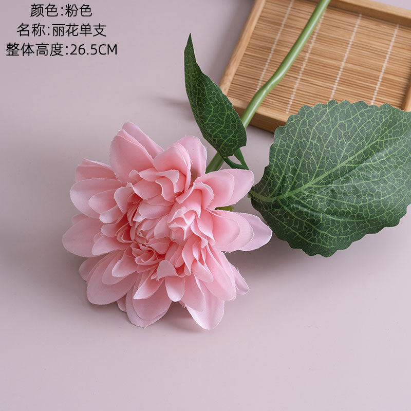 Elegant Faux Rose Single Stem Flower for Home Décor - Perfect Floral Handheld Bouquet for Your Walls - PJ1002