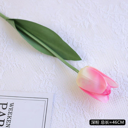 Realistic Touch Long-Stemmed Tulip Flower for Wedding Photography Props - Beautifully Crafted, Moisture-Resistant Faux Tulip Bouquet for Lasting Memories