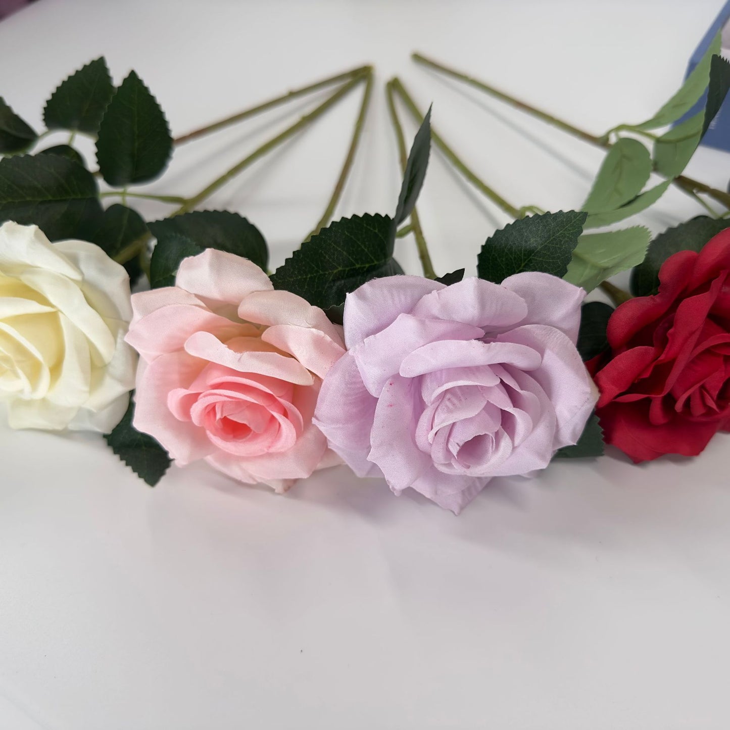 Realistic Single Stem Diamond Rose - Artificial Flower for Home Decor, Wedding Props, and Photography Arrangements