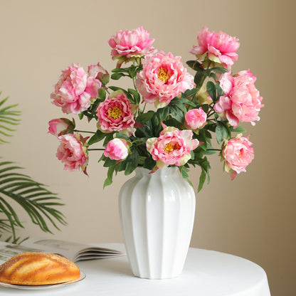 High-Quality 3-Head Artificial Peony Flowers – Perfect for Home Décor, Gardening, and Stunning Floral Arrangements